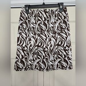 Essentials Brown and White Mini A-line Skirt for Night Out